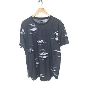 Guess Men’s Destroyed Short Sleeve Shirt